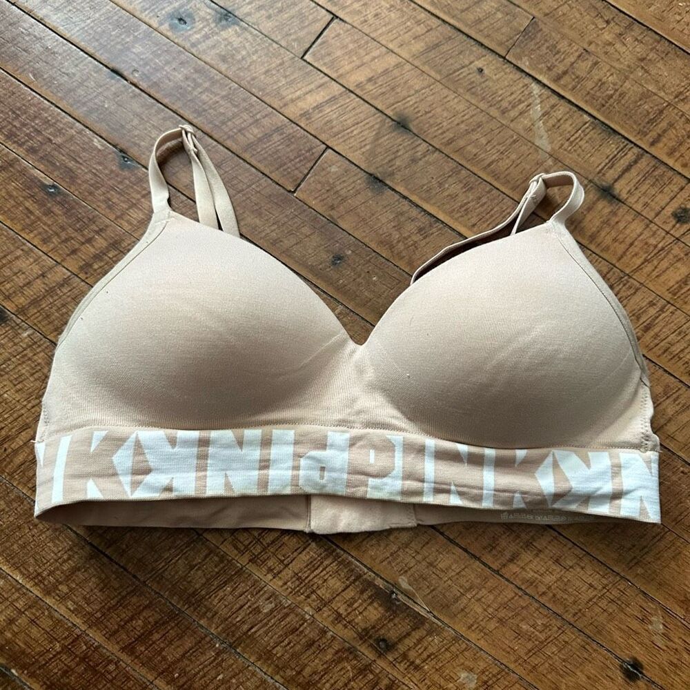 Victoria’s Secret Sport strappy nude padded S athletic bra
